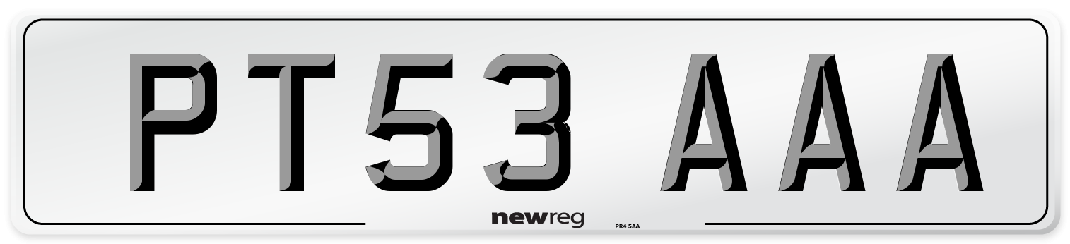PT53 AAA Number Plate from New Reg